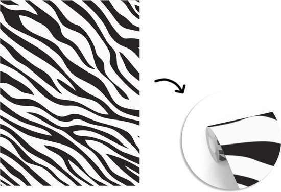 Papier peint - Papiers Papier peint photo Motifs - Zebra - Zwart - Wit - Largeur 190 cm x Hauteur 260 cm