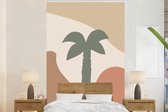 Behang - Fotobehang Palmboom - Pastel - Zomer - Breedte 200 cm x hoogte 300 cm