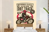 Behang - Fotobehang Motorcross - Man - Kleding - Retro - Breedte 195 cm x hoogte 300 cm