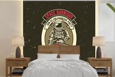 Behang - Fotobehang Vintage - Astronaut - BBQ - Breedte 220 cm x hoogte 220 cm