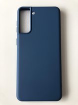 Hoogwaardige Siliconen back cover case - Geschikt voor Samsung Galaxy S21 Plus - TPU hoesje Blauw (Navy) 2mm dik Stevig back cover