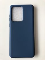 Hoogwaardige Siliconen back cover case - Geschikt voor Samsung Galaxy S20 Ultra - TPU hoesje Blauw (Navy) (2mm dik) stevig back cover