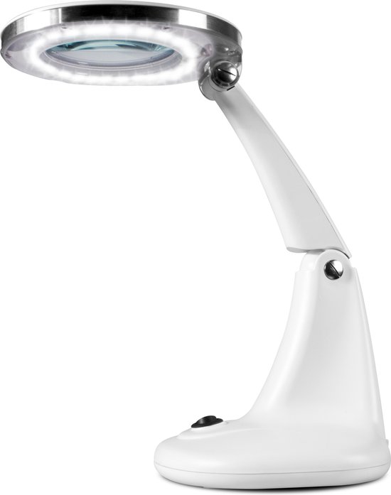 Fysic Loeplamp met LED verlichting - Tafel Vergrootglas makkelijk verstelbaar - FL-30LED - Wit