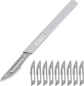 Scalpel met 10x mesje #23 Vlijmscherp 141x9x2mm voor hobby snijden / HaverCo