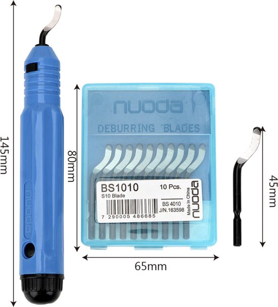 Kit D'outil D'ébavurage Manuel - Grattoir Métal Avec 10 Lames, Pour Acier, Cuivre, Aluminium, Bois Et Plastique