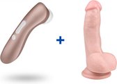 Satisfyer Pro 2 - Clitorisstimulator + Stevige Realistische Dildo met Balzak en Zuignap - 15cm