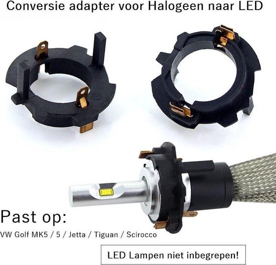 1 Set van 2 Stuks H7 LED koplamp lamphouder Adapter voor VW Volkswagen Golf  5 MK5 GTI... | bol