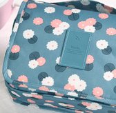 Travel organizer - Toilettas - Make up tas - ophangbare reistas - Blue (Flowerprint)