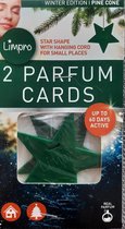 2 Parfum Cards - 2 geurkaarten groene ster Pine Cone - Wintereditie Kerst geur- heerlijke geur