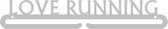 Love Running Medaillehanger RVS (35cm breed) - Nederlands product - incl. cadeauverpakking - eigen ontwerp mogelijk - sportcadeau - topkado - medalhanger - medailles - halve marathon - marathon – muurdecoratie