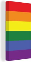 Canvas Schilderij Regenboog - Pride - Regenboog Vlag - 40x80 cm - Wanddecoratie