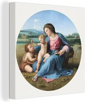 Canvas Schilderij Alba Madonna - Raphael Raffaello - 20x20 cm - Wanddecoratie