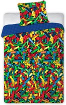 Bricks Dekbedovertrek Colorful - Eenpersoons - 140  x 200 cm - Katoen