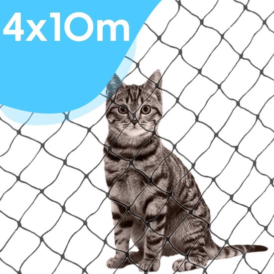 Kattennet voor Balkon 4 10 m - Kattennet - - Zwart | bol.com