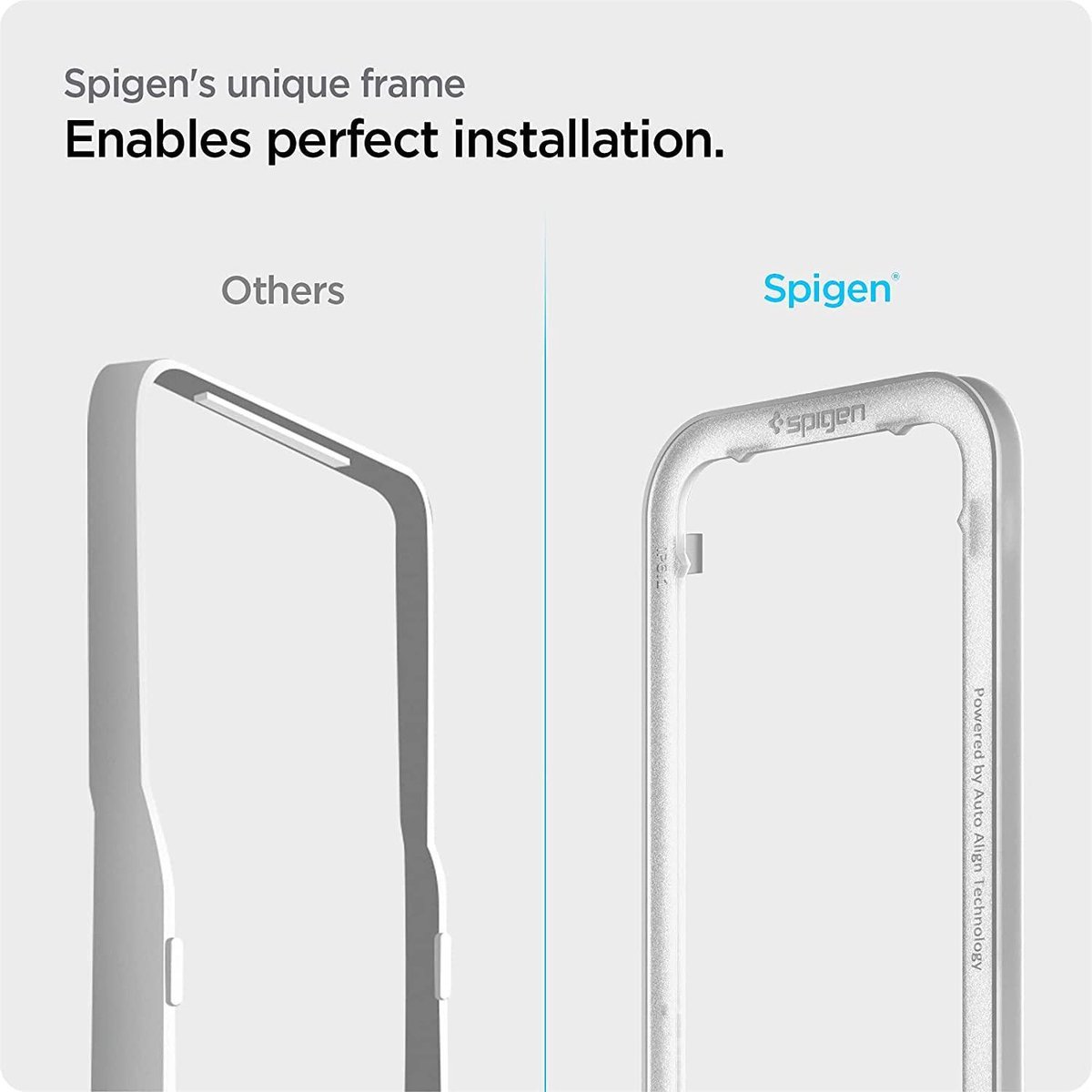 Spigen AlignMaster Screenprotector compatibel met iPhone 13, iPhone 13 Pro, 2 Stuks, Frame voor eenvoudige installatie, Volledige dekking, Case friendly, 9H Gehard Glas