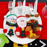 Without Lemons Kerstbestek houders set van 4 | Bestekzakjes |Kerst | Kerstdagen |Feestdagen | Kerstontbijt | Kerstdinner | Keukenbenodigheden | Bestek houders | Kerstman |Sneeuwpop