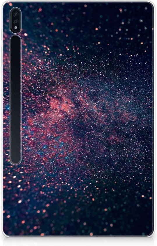 Leuk Siliconen Hoes Geschikt voor Samsung Galaxy Tab S7 Plus Tablet Cover Ontwerpen Stars met doorzichte zijkanten