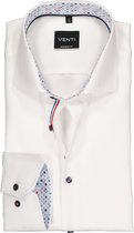 Venti Modern Fit overhemd - wit structuur (contrast) - Strijkvrij - Boordmaat: 42