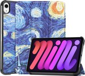 iPad Mini 6 Hoes Luxe Book Case Cover Hoesje (8,3 inch) - Sterrenhemel