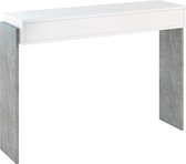 Meubella | Sidetable Zack - Wit - Betonlook 110x35x85 cm