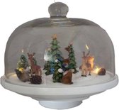 Dickensville Kerststolp Led 22 X 21 Cm Glas Transparant/wit