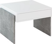 Meubella - Salontafel Zack - Wit - Betonlook - 60 cm