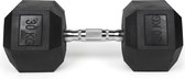 2x #DoYourFitness Dumbbell hexa  / zeshoekige gewichten van 100% ijzer met rubberen omhulsel - 30 kg