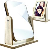 Industrial Living Spiegel met fotolijst – tafelspiegel draaibaar – make-up spiegel met wissellijst – Hout