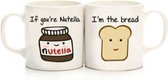 Het beste vriendenmok met Nutella en broodprint - Wit | Zwart