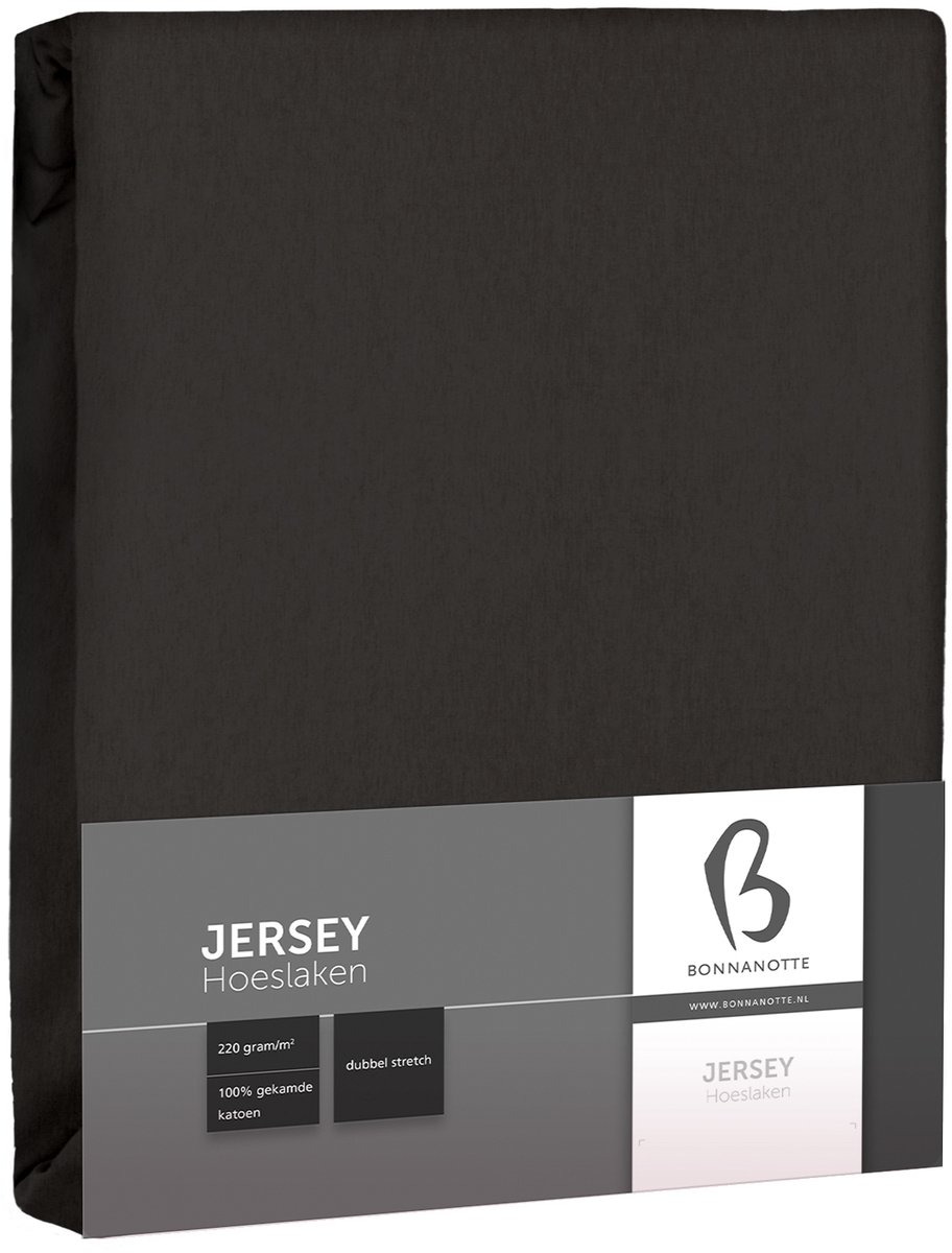 Bonnanotte Hoeslaken Jersey Dubbel Stretch Deep Grey 160x200/220