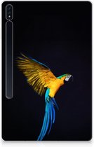 TPU Siliconen Hoesje Geschikt voor Samsung Galaxy Tab S7 Plus Back Case Papegaai met doorzichte zijkanten