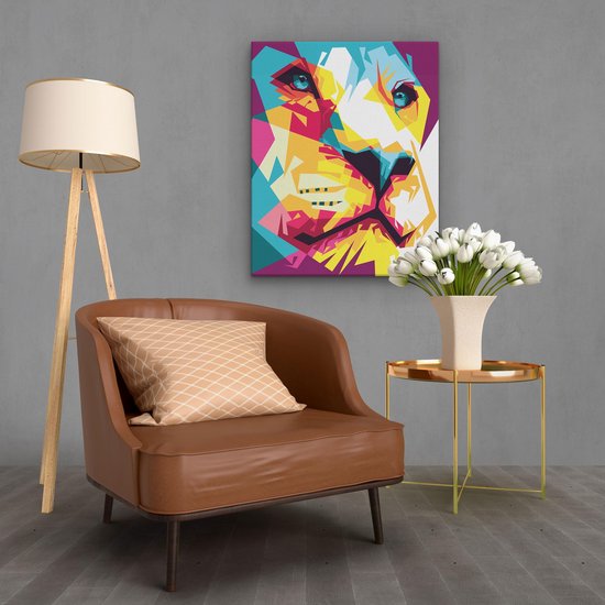 Artaza Peinture sur toile Lionne colorée - Abstrait - Couleur - 40x50 - Photo sur toile - Impression sur toile