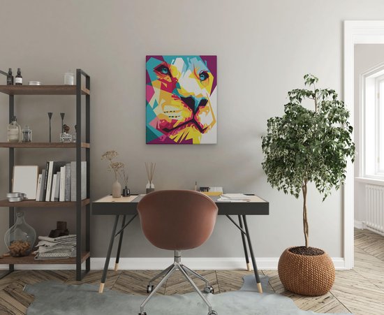 Artaza Peinture sur toile Lionne colorée - Abstrait - Couleur - 40x50 - Photo sur toile - Impression sur toile