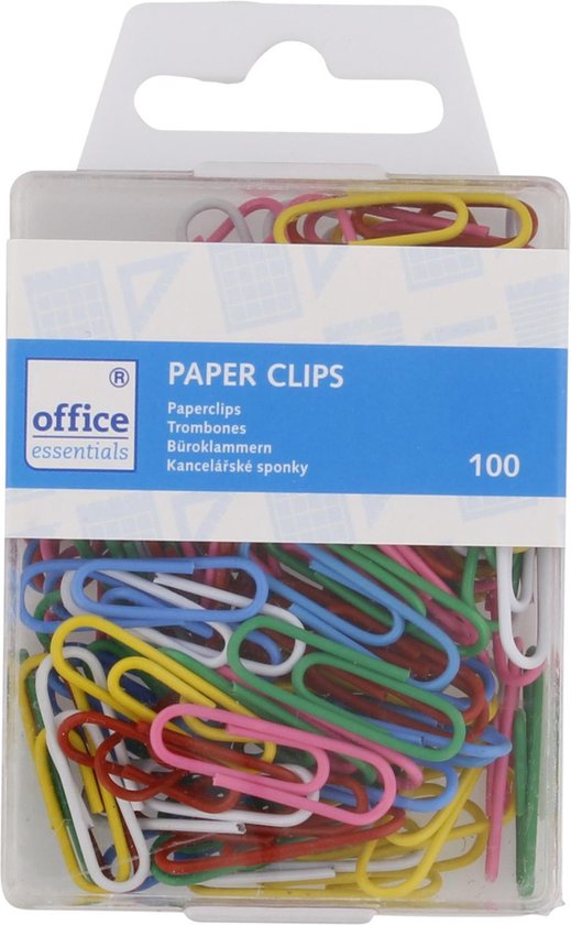 100x Kleine Paperclips |Paperclip| Kantoor / School / Thuis | Paper Clips | Multikleur - Office Essentials