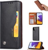 Voor Samsung Galaxy A22 5G EU-versie Kneed Huidtextuur Horizontale Flip Lederen Case met Fotolijst & Houder & Kaartsleuven & Portemonnee (Zwart)