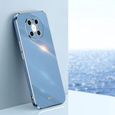 Voor Huawei Mate 40 XINLI Straight 6D Plating Gold Edge TPU Shockproof Case (Celestial Blue)
