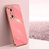 Voor Honor 50 SE XINLI Straight 6D Plating Gouden Rand TPU Schokbestendig Hoesje (Hawthorn Red)