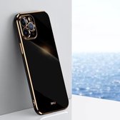 XINLI rechte 6D plating gouden rand TPU schokbestendige hoes voor iPhone 11 Pro (zwart)