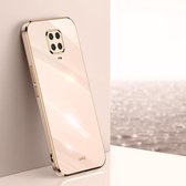 Voor Geschikt voor Xiaomi Redmi Note 9S XINLI Straight 6D Plating Gold Edge TPU Shockproof Case (roze)