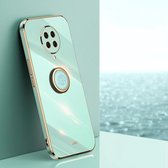 Voor Xiaomi Redmi K30 Pro XINLI Straight 6D Plating Gold Edge TPU Shockproof Case met Ring Holder (Mint Green)