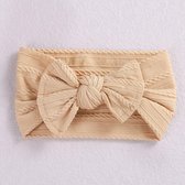 Baby haarband elastisch | meisjes haarband | beige | kinderhaarband | hoofdband | twisted