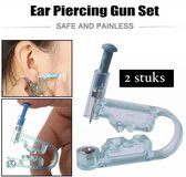 Oorpiercing steriele pistool wegwerp - oorring schieter - 2 stuks - met oorbel - oorpiercing pistool - Piercen