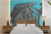 Papier Peint - Plan d'Etage Papier peint photo - Den Helder - Grijs - Blauw - Largeur 350 cm x Hauteur 350 cm - Plan de la Ville