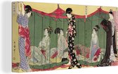 Canvas Schilderij Japan - Vrouw - Kimono - 80x40 cm - Wanddecoratie