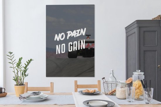 Peinture sur toile ' No pain, no gain' - Proverbes - Citations - 90x140 cm - Décoration murale