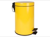 MIOMARE® Pedaalemmer Geel 2.6L - 16 x 26 cm -  Soft-close functie -  Badkamer mini afvalbak - Toilet afvalbak  - Prullenbak