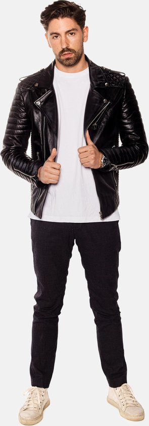 Blouson Perfecto En Cuir Vintage Homme Taille 54 - Style Moto Rock, Très Bon état