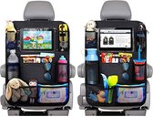 Quality4Less™ | Premium Stevige & Luxe Auto Organizer - Set Van 2 - Tablet/Telefoon/Beker Houder - Universele Autostoel Organizer Zwart