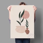 Planten In Potten Roze Print Poster Wall Art Kunst Canvas Printing Op Papier Met Waterproof Inkt  A