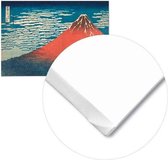 Panorama Hokusai Red Volcano Geprint Op Hoge Kwaliteit Canvas En Dibond Aluminium Muurdecoratie "Canvas" 100x70cm Canvas